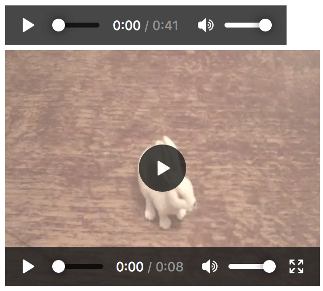 Screenshot der Videosteuerungen in Firefox