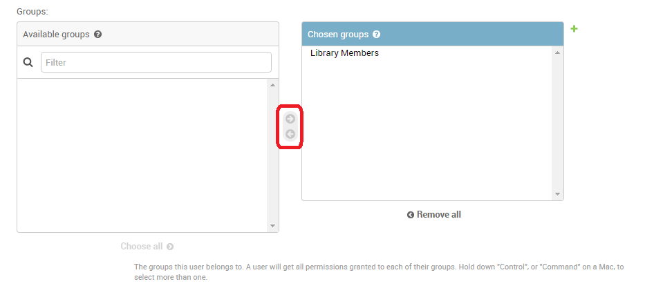 Admin-Website - Benutzer zur Gruppe hinzufügen