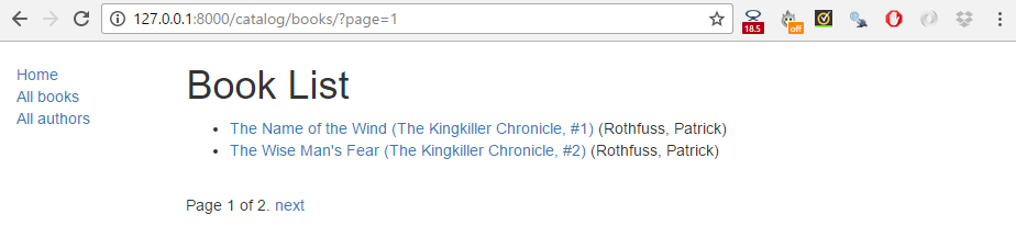 Buchlisten-Seite - paginiert