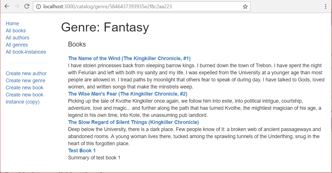 Genre Detail Seite - Express Local Library Seite