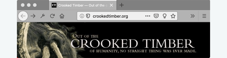 Browser Firefox ist grau. Die Tabs und die URL-Leiste des Browsers sind hellgrau. Der Tabtext ist weiß und die URL-Leiste-Icons sind dunkelgrau.